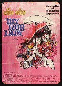9r783 MY FAIR LADY German R72 classic art of Audrey Hepburn & Rex Harrison by Bob Peak!