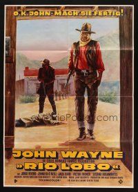 9r804 RIO LOBO German '71 Howard Hawks, Give 'em Hell, John Wayne, great cowboy image!