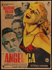 9r450 ANGELICA Mexican poster '52 wonderful Renau artwork of Irasema Dilian in title role!