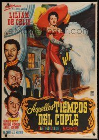 9r453 AQUELLOS TIEMPOS DEL CUPLE Mexican poster '58 Mendoza art of sexy Lilian de Celis!
