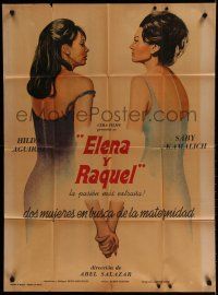 9r472 ELENA Y RAQUEL Mexican poster '71 art of sexy Saby Kamalich & Hilda Aguirre!