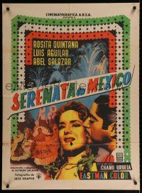 9r503 SERENATA EN MEXICO Mexican poster '56 Rosita Quintana, Luis Aguilar, Abel Salazar!