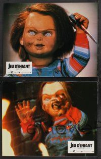 9r348 CHILD'S PLAY set of 12 French LCs '88 when Freddy has nightmares he dreams of Chucky!