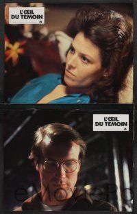9r413 EYEWITNESS set of 7 style A French LCs '81 William Hurt, news reporter Sigourney Weaver!