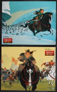 9r401 MULAN set of 8 French LCs '98 Walt Disney Ancient China cartoon, cool animated action!