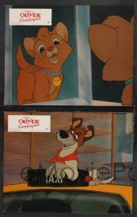 9r356 OLIVER & COMPANY set of 12 French LCs '88 great art of Walt Disney cats & dogs in NYC!