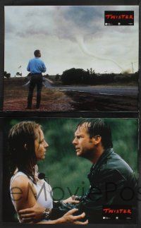 9r367 TWISTER set of 12 French LCs '96 storm chasers Bill Paxton & Helen Hunt, tornado action!