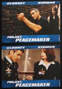9r612 PEACEMAKER set of 8 German LCs '97 great images of George Clooney & sexy Nicole Kidman!