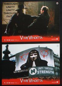 9r629 V FOR VENDETTA set of 6 German LCs '06 Wachowski Bros, Natalie Portman, Hugo Weaving!