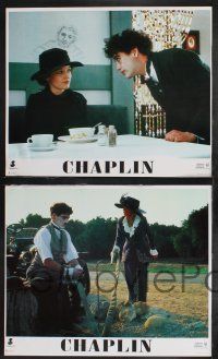 9r525 CHAPLIN set of 7 Mexican LCs '92 images of Robert Downey Jr. as Charlie!