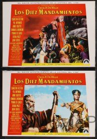 9r088 TEN COMMANDMENTS set of 12 Spanish LCs R72 Cecil B. DeMille, Charlton Heston & Yul Brynner!