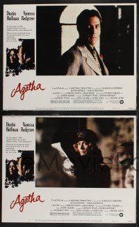 9s067 AGATHA 8 LCs '79 cool border puzzle art of Dustin Hoffman & Vanessa Redgrave as Christie!