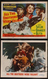 9s071 ALL THE BROTHERS WERE VALIANT 8 LCs '53 Robert Taylor, Stewart Granger, whaling!
