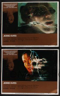 9s072 ALTERED STATES 8 LCs '80 William Hurt, Paddy Chayefsky, Ken Russell, sci-fi horror!