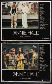 9s080 ANNIE HALL 8 LCs '77 Woody Allen, Diane Keaton & Shelley Duvall, a nervous romance!
