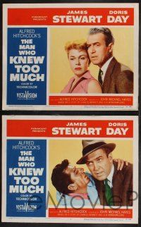 9s002 MAN WHO KNEW TOO MUCH 8 LCs '56 James Stewart, Doris Day, directed by Alfred Hitchcock!