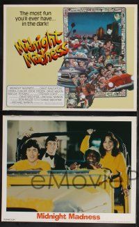 9s047 MIDNIGHT MADNESS 9 LCs '80 w/ title card art of entire cast in boardgame by David McMacken!