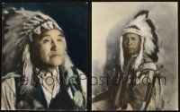 9t021 LOT OF 2 COLOR DELUXE 11x14 STILLS OF NATIVE AMERICANS '10s close portraits of chiefs!