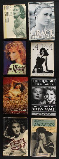 9t013 LOT OF 8 ACTRESS BIOGRAPHY HARDCOVER BOOKS '80s-90s Grace Kelly, Ann-Margret & more!