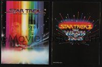 9t004 LOT OF 2 SOUVENIR PROGRAM BOOKS FROM STAR TREK MOVIES '79 - 82 Motion Picture/Wrath of Khan