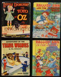 9t017 LOT OF 4 CHILDREN'S BOOKS '30s-40s Little Dorothy & Toto of Oz, Raggedy Ann, Teenie Weenies