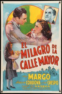 9t077 LOT OF 26 FOLDED SPANISH/U.S. ONE-SHEETS FROM MIRACLE ON MAIN STREET '39 Margo!