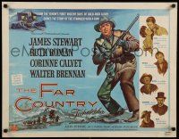 9w082 FAR COUNTRY style A 1/2sh '55 cool art of James Stewart with rifle, directed by Anthony Mann!