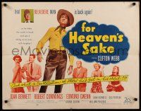9w085 FOR HEAVEN'S SAKE 1/2sh '50 Clifton Webb as cowboy Mr. Belvedere, Joan Bennett, Cummings