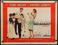 9w122 HOUSEBOAT style A 1/2sh '58 romantic close up of Cary Grant & beautiful Sophia Loren!