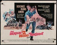 9w128 INCREDIBLE 2 HEADED TRANSPLANT 1/2sh '71 Bruce Dern, one wants to love & other wants to kill!