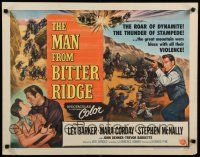 9w153 MAN FROM BITTER RIDGE style A 1/2sh '55 Lex Barker in the great violent mountain wars!