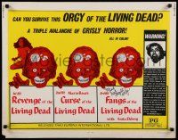 9w185 ORGY OF THE LIVING DEAD 1/2sh '72 triple avalanche of grisly horror, cool Ormsby zombie art!