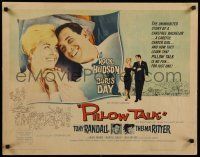 9w189 PILLOW TALK 1/2sh '59 bachelor Rock Hudson loves pretty career girl Doris Day!