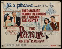9w191 PLEASURE OF HIS COMPANY 1/2sh '61 Fred Astaire, Debbie Reynolds, Lilli Palmer, Tab Hunter