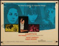 9w217 SECRET CEREMONY 1/2sh '68 Elizabeth Taylor, Mia Farrow, Robert Mitchum, Losey directed!