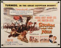 9w231 STORM OVER THE NILE style A 1/2sh '56 Laurence Harvey, turmoil in the great Egyptian desert!