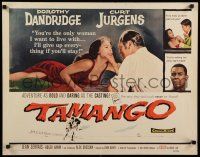 9w239 TAMANGO 1/2sh '59 sexy Dorothy Dandridge hates Curt Jurgens, interracial romance!