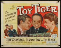 9w264 TOY TIGER style B 1/2sh '56 Jeff Chandler, Laraine Day, Tim Hovey has the world by the heart!