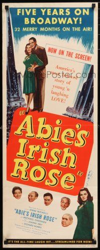 9w283 ABIE'S IRISH ROSE insert '46 Joanne Dru, Anne Nichols, most riotous, romantic hit!
