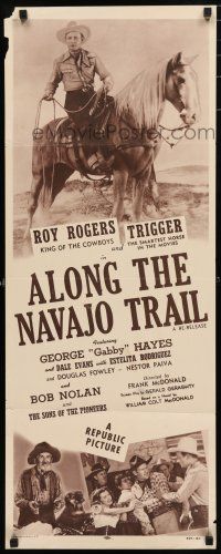 9w295 ALONG THE NAVAJO TRAIL insert R54 Roy Rogers, Dale Evans, Trigger, Gabby Hayes!