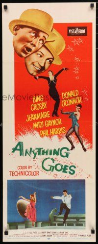 9w305 ANYTHING GOES insert '56 Bing Crosby, Donald O'Connor, Jeanmaire, music by Cole Porter!