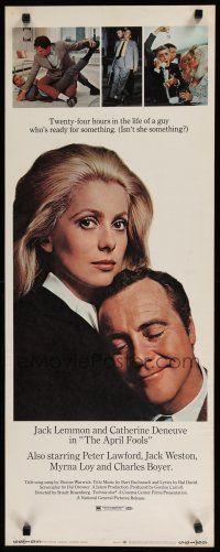 9w307 APRIL FOOLS insert '69 Jack Lemmon & Catherine Deneuve are married but not to each other!