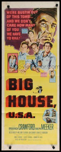 9w329 BIG HOUSE U.S.A. insert '55 convicts Crawford, Ralph Meeker, Charles Bronson & Lon Chaney!