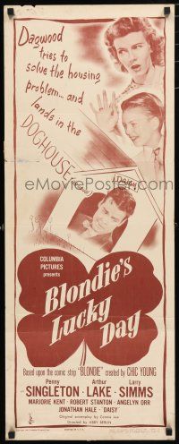 9w337 BLONDIE'S LUCKY DAY insert '46 Penny Singleton has Dagwood in the doghouse as usual!