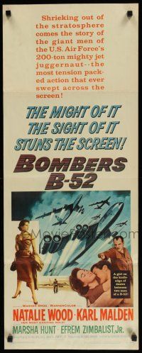 9w341 BOMBERS B-52 insert '57 sexy Natalie Wood & Karl Malden, cool art of military planes!
