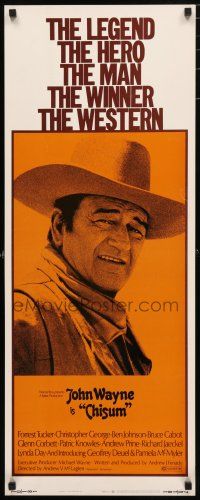 9w364 CHISUM insert '70 big John Wayne, The Legend, The Hero, The Man, The Winner, The Western!