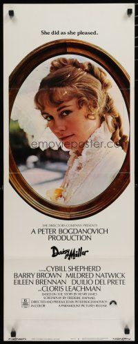 9w374 DAISY MILLER insert '74 Peter Bogdanovich directed, Cybill Shepherd portrait!