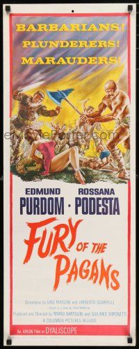 9w414 FURY OF THE PAGANS insert '62 La Furia dei Barbari, barbarians, plunderers, marauders!