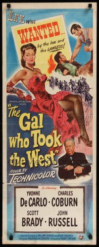 9w416 GAL WHO TOOK THE WEST insert '49 full-length art of sexy Yvonne De Carlo!
