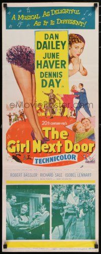 9w420 GIRL NEXT DOOR insert '53 artwork of Dan Dailey, sexy June Haver & Dennis Day!